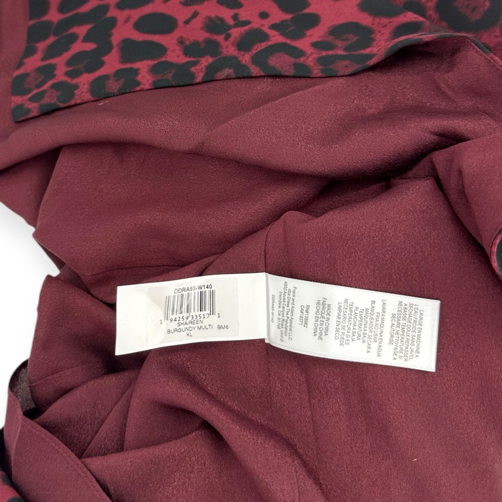 DRESS THE POPULATION NWT Shaireen Leopard Bodycon Dress SIZE XL Cherry Cola - Picture 7 of 11